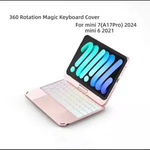 ipad 호환 Mini 7A17 Pro 6 2024 8.3인치 A2995 A2996 A2567 A2568 A2569 360 회전 매직 키보드 커버용 매
