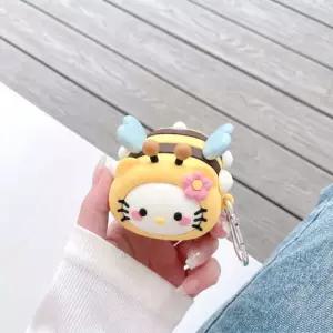 귀여운 캐릭터 버즈 케이스 키링 커버 세트 갤럭시 버즈4 프로-버즈4 공용, 키티 꿀벌