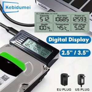 USB to SATA 어댑터 디지털 디스플레이 변환 케이블 3.2 3.0 III 2.5인치 SSD HDD 하드 드라이브