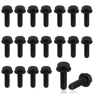 20PCS 551696 배기 매니폴드 볼트 키트 LS 헤더 볼트와 호환 GM LS1 LS2 LS3 LS6 LSX LT 엔진과 블랙 코팅 고강도