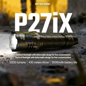 NITECORE P27iX 5000 루멘 전술 손전등 맞춤형 가변 빔 패턴 군용 USB-C 트로크 라이트