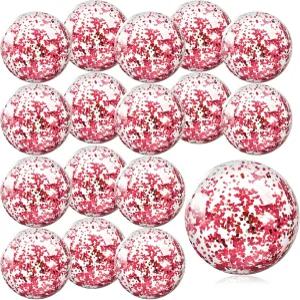 Whaline 6Pcs 6인치 글리터 풍선 비치볼 원형 풀 PVC 볼 여름 하와이 열대 테마 파티 장식용 귀여운 게임