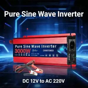 순수 정현파 인버터 12V 220V 1000W 3000W 5000W-10000W DC-AC 유럽형 소켓 전력 변환기 자동차 태양광 인