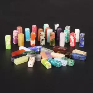 마노 스페이서 비즈 직사각형 튜브 천연석 구슬 팔찌 귀걸이 목걸이 주얼리 DIY 부자재 Amazonite 5 pieces