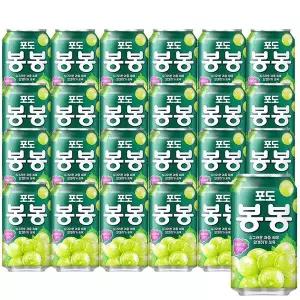 봉봉 포도 알갱이 캔음료 음료수 포도음료 340ml 24캔 GST MNS