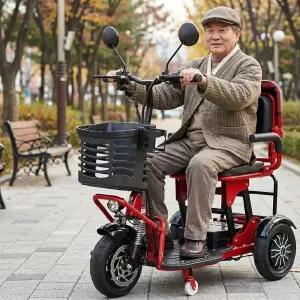 가온휠 전동 스쿠터 어르신 접이식 전동차 중장년 노인 부모님 선물 효도 삼륜
