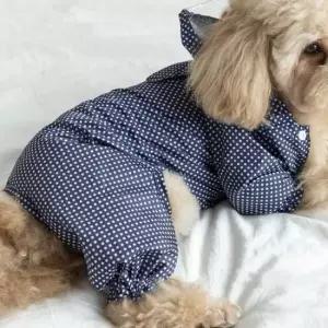 [반려] 강아지 심플 땡땡이 디자인 비 올 때 산책 우비 코디 강아지옷 애견의류