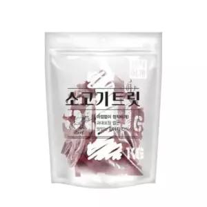 [펫] 맛있는 간식 트릿 강아지 정직하개 1kg 소고기 대용량