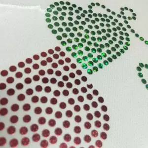 옷리폼 의류 반짝이 스티커 전사지 하트 꽃 10P 핫픽스