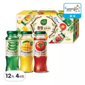 웅진식품 자연은 종합 음료세트 병 180ml, 12개, 4세트 (알로에 토마토 망고)