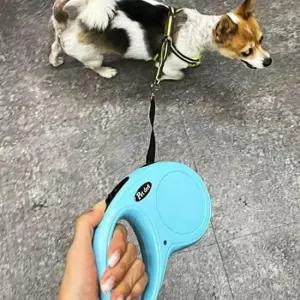 [반려] 강아지 산책 블루 가벼운 5m 개줄 리드줄 자동 산책줄 강아지줄