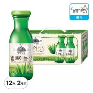 웅진식품 가야농장 알로에 병 180ml, 12개, 2세트