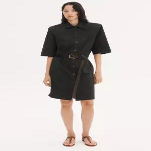 ZARA WILLY CHAVARRIA X ZARA 숄더 패드 셔츠 원피스 - 블랙 2580/140/800