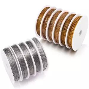1 롤/많은 0.3-1.0mm 저항하는 강한 선 스테인리스 철사 호랑이 꼬리 구슬로 장식하는 보석 만들기 찾기