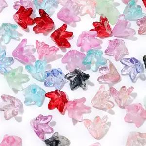 20pcs 10x13mm 수제 Diy 귀걸이 목걸이 공예 팔찌 쥬얼리 백합 꽃 유리 구슬 액세서리 만들기