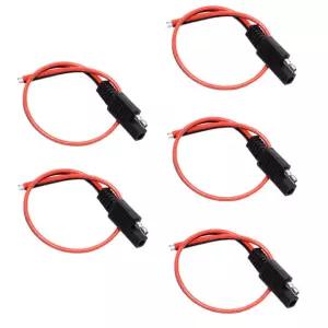 5 PCS SAE 전원 자동차 연장 케이블 18AWG 30CM 2 핀 커넥터 포함 빠른