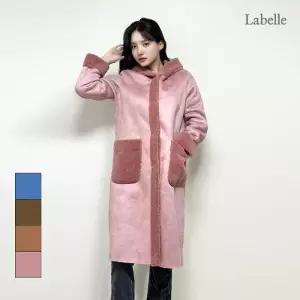 [라벨르] 후드 리버시블 무스탕 롱코트_LB103CT