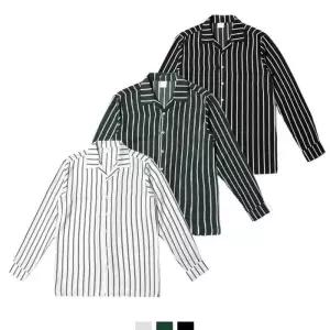 [모로엠] 남성 오픈칼라 오버핏 스트라이프 셔츠 DMG-SHA-Q4396459