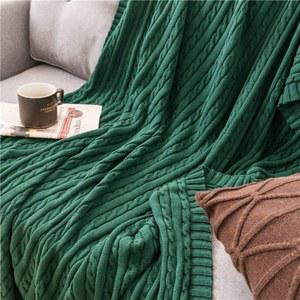 북유럽 소파 블랭킷 거실 베드러너 꽈배기 니트 면 블랑켓 담요 90x150cm