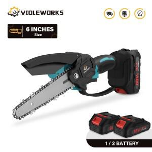 1500W 6 인치 88VF 전기 미니 체인톱, 배터리용 목공 도구 한 손 EU 플러그, 0 2
