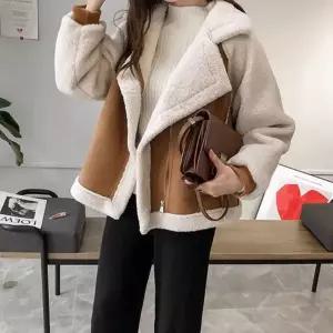 [하프클럽/셀럽하우스]뽀글이 페이크퍼 자켓 무스탕 여자 데일리 데일리