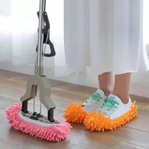 오렌지 극세사 덧신 물걸레 청소용걸레 쉬운 슬리퍼 바닥물밀대