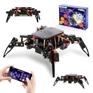 ACEBOT STEM 로보틱스 과학 키트 ESP8266 스파이더 로봇 빌딩 앱 리모컨 12세 이상 소년 소녀 청소년 성인을 위한 걷기 크롤링 재미 교육용 장난감 특별 선물