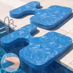ShinyRelief 2 Pcs Extra Thick Saddle Float Strong Foam Support Saddle Seat Float Water Solid Swimming Pool Chair Swirl Pattern for Lake Beach River Boat Parks 23 5 x 21 x 2inch