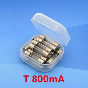 20 개/몫 T800mA 250V 5 x 20mm 느린 블로우 유리관 퓨즈, UL VDE RoHS 승인, 800mA,0.8A,0.8Amp.