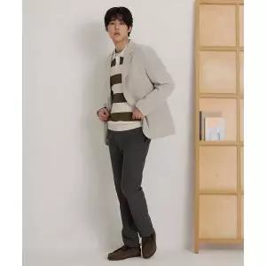 빈폴 BEANPOLE MEN 코튼 혼방 스트레치 스탠다드핏 바지 애쉬 BC6221C104 495354