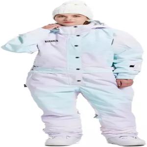 블루매직 여성 스노우수트 원피스 스키복 점프수트 컬러풀 커버올 스노보드 재킷