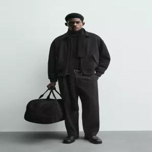 ZARA 페이크 스웨이드 패딩 재킷 - 블랙 6318/302/800