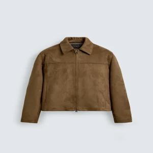 ZARA 크롭 핏 페이크 스웨이드 재킷 - 샌드 8281/350/704