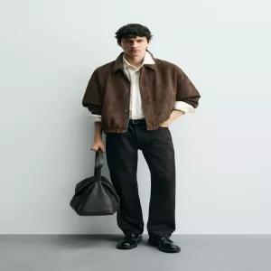 ZARA 릴렉스핏 페이크 스웨이드 재킷 - 브라운 6318/418/700