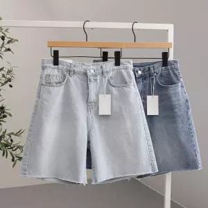 [잇수다] 키치걸 컷팅 와이드 데님 5부 반바지 (S-XL)