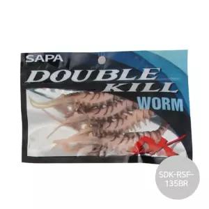 싸파 더블킬 새우웜 135mm 브라운 SDK-RSF-135BR루어낚시용품 민물 바다 낚시용 그럽