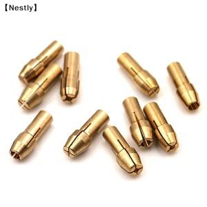 10개 황동 드릴 척 콜렛 비트 0.5-3.2mm 4.8mm 샹크 로터리 공구용 Nest