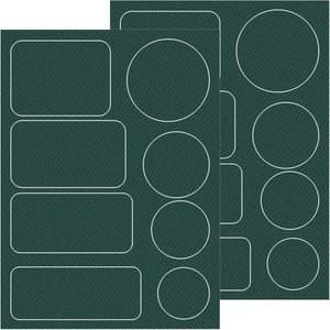Pndeyo 16pcs 패딩 다운 재킷 패치, 자체 접착 나일론 수리 패치, 코트 텐트 침낭 스키 바지 구멍 수리용 테이프에 원형 및 직사각형 방수 스틱 혼합하기 - 짙은 녹색