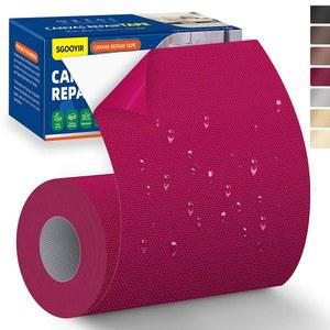 자가 접착식 캔버스 수리 테이프, 4인치 x 80인치 방수 캔버스 수리 패치, 가구용 패브릭 패치 수리 키트, 텐트, 선브렐라, 보트 커버 차양, 소파, 옷, 가방 와인 레드