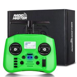 라디오마스터 포켓 ELRS 리모컨 휴대용 홀 짐벌 엣지TX 2.10.5 FPV 드론/RC 헬리콥터 & 자동차 보트 멀티로터용 LED 조명이 장착된 송신기(배터리 미포함)