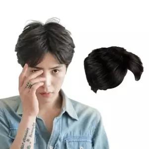 남성 고열사 가르마 위아 가발 내츄럴블랙 전체 인조