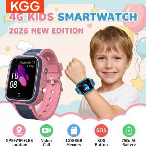 4G 키즈 스마트워치 (GPS 트래커, 화상 통화, IP67 방수, Wi-Fi 원격 모니터링, 만보계, 어린이 안전 통신 기능 탑재)