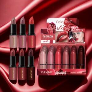 24개/상자 6색 립스틱 세트 오래 지속되는 컵 변색 방지 방수 매트 미스트 발렌타인 데이 선물