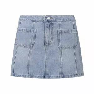 [버커루] 여성) L톤 아웃포켓 데님 스커트 (B252DK982P)