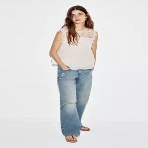 ZARA 자라 크로셰 콤비 탑 - 크림 3897/076/712 126803