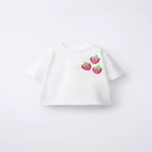 ZARA 자라 크로셰 과일 티셔츠 - 스크래치 화이트 0039/523/251 156567