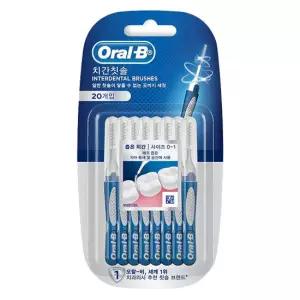 오랄비 Oral-B 치간칫솔 프리시즌 클린 브러쉬타입 20개입x1개 치간치실