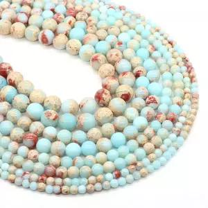 4/6/8/10mm Shoushan 스톤 비즈 크리스탈 뱀 가죽 재스퍼 보석 라운드 루즈 쥬얼리 만들기 DIY 팔찌 선물
