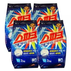 애경 스파크 일반용 분말세제 리필 3kg x 4개