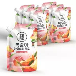맥널티 복숭아 아이스티 제로 파우치 대용량 1L x 6개